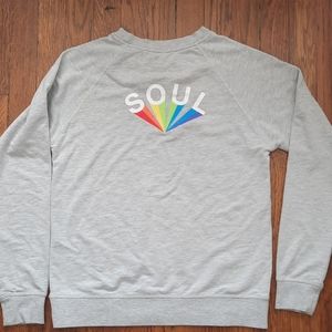 Soulcycle gray | rainbow crewneck sweatshirt XS